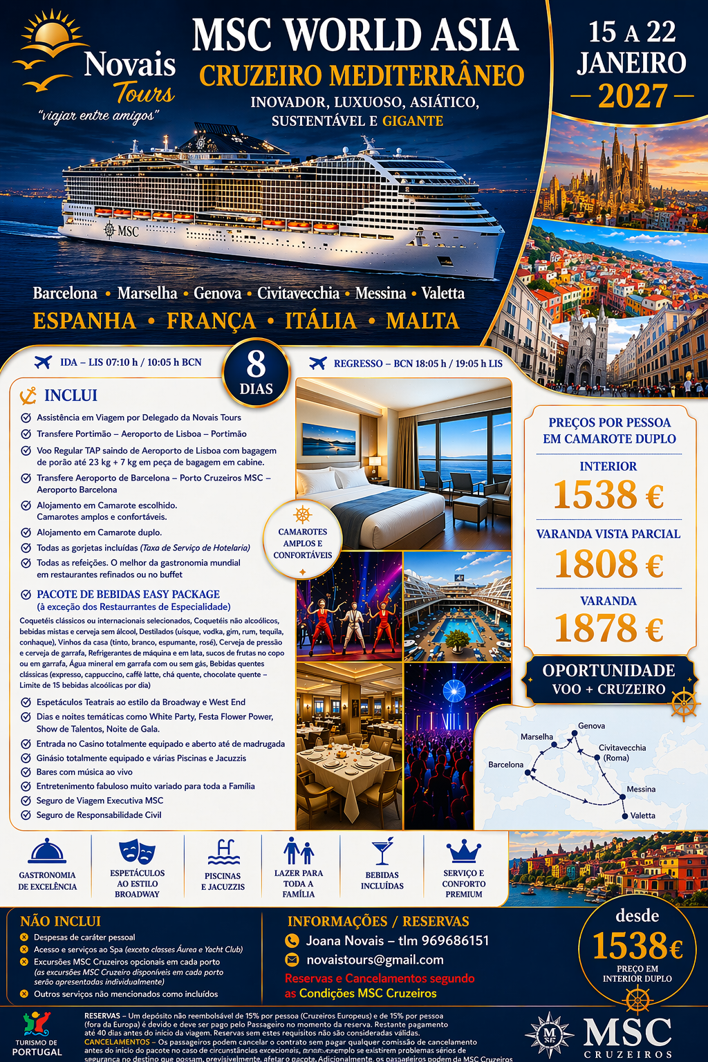 MSC World Asia - Cruzeiro pelo Mediterrâneo