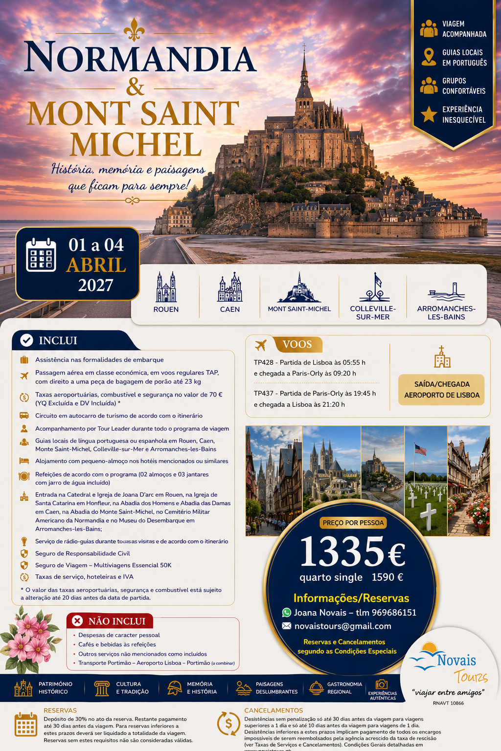 Normandia e Mont Saint Michel - Operador 4Tours