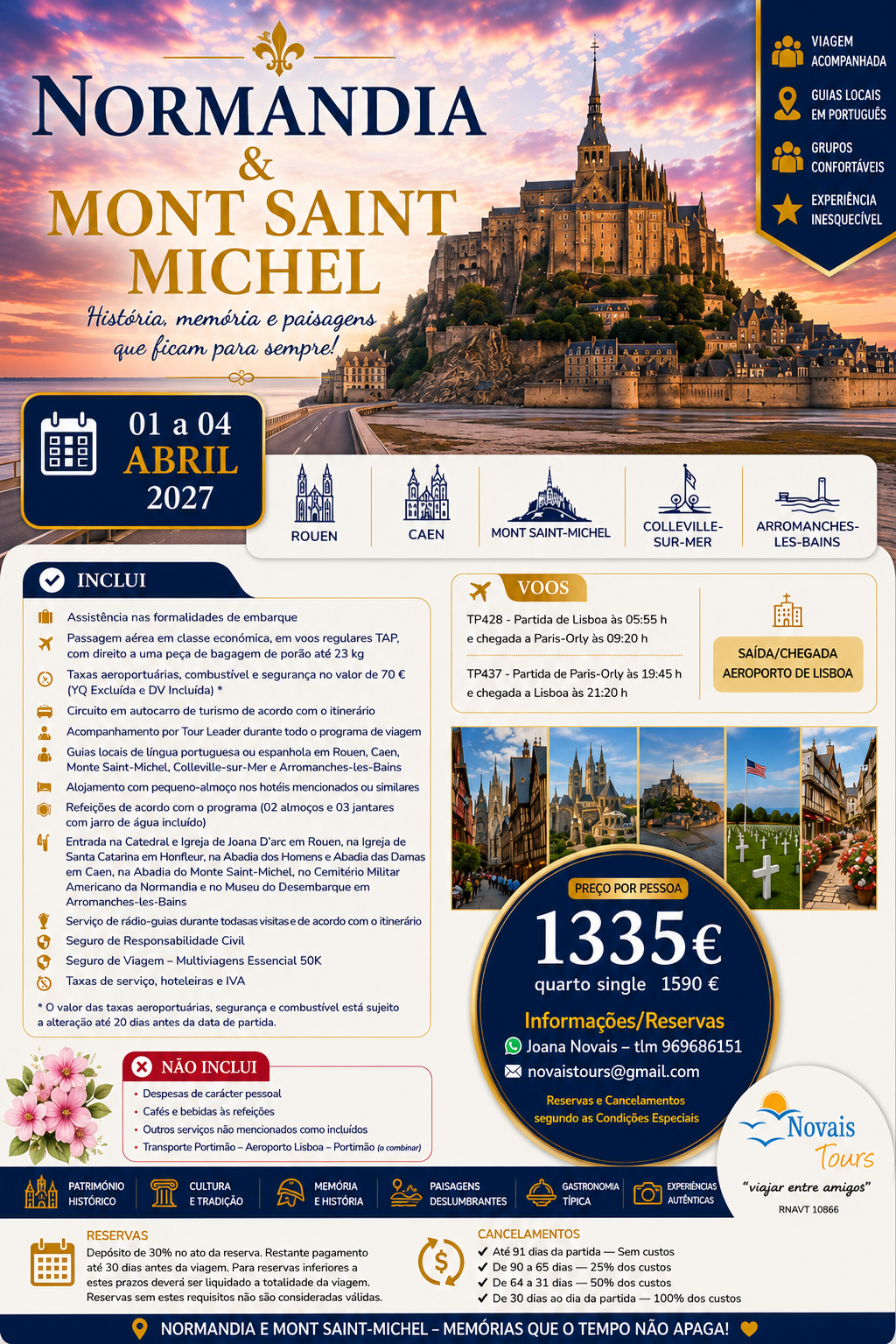 Normandia e Mont Saint Michel - Operador 4Tours