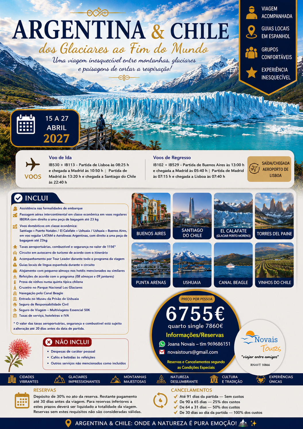 Argentina e Chile - dos Glaciares ao Fim do Mundo