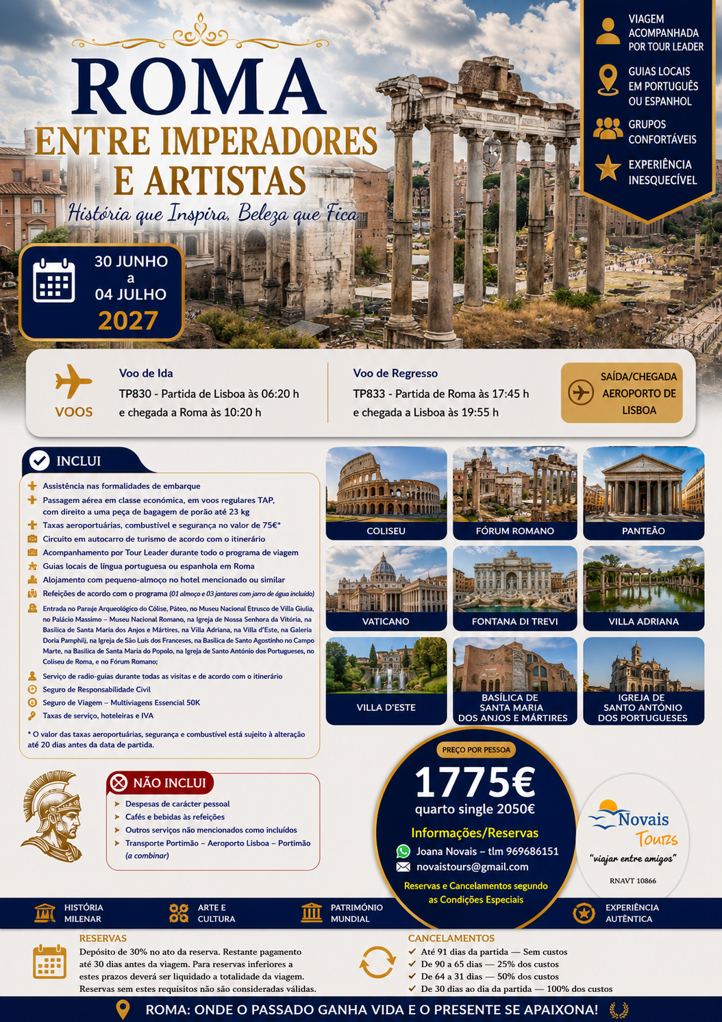 Roma, Entre Imperadores e Artistas - Operador 4Tours